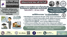 จังหวัดพิจิตรแจ้งเตือนประชาชนเฝ้าระวังอันตรายจากน้ำท่วมฉับพลัน