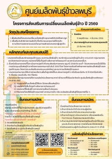 การรับสมัครเข้าร่วมโครงการส่งเสริมการเปลี่ยนเมล็ดพันธุ์ข้าว