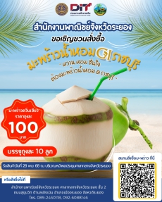 ขอเขิญชวนสั่งซื้อ มะพร้าวน้ำหอม GI ราชบุรี
