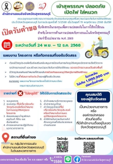 การเปิดรับคำขอรับจัดสรรเงินกองทุนเพื่อความปลอดภัยในการใช้รถใช้ถนนในจังหวัดสุพรรณบุรี