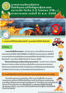 ประชาสัมพันธ์มาตรการบริหารจัดการป้องกันและแก้ไขปัญหาฝุ่นละอองขนาดเล็ก