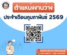 ประชาสัมพันธ์ตำแหน่งงานว่าง ประจำเดือนกุมภาพันธ์ 2569