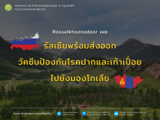 รัสเซียยืนยันความพร้อมส่งออกวัคซีนป้องกันโรคปากและเท้าเปื่อยไปยังมองโกเลีย