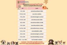 ตารางการออกหน่วยบริการทำหมันและฉีดวัคซีนสุนัขและแมว