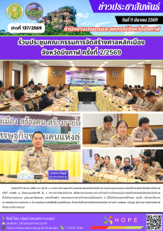 ร่วมประชุมคณะกรรมการจัดสร้างศาลหลักเมืองจังหวัดบึงกาฬ