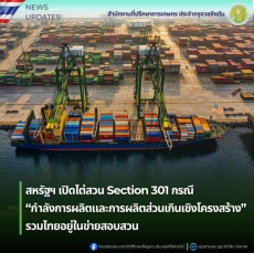 สหรัฐฯเปิดไต่สวนSection301กรณี“กำลังการผลิตและการผลิตส่วนเกินเชิงโครงสร้าง”