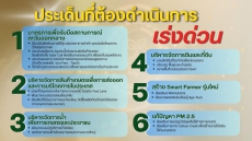 6 ภารกิจเร่งด่วนของกระทรวงเกษตรและสหกรณ์