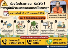 ผู้ว่าราชการนนท์ห่วงใยประชาชนระวังพายุฝนฟ้าคะนองและลมกระโชกแรง