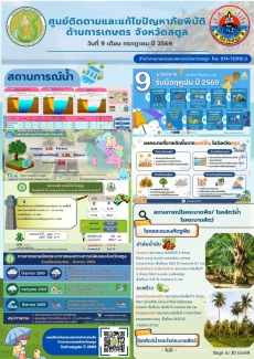 รายงานศูนย์ติดตามและแก้ไขปัญหาภัยพิบัติด้านการเกษตรจังหวัดสตูล