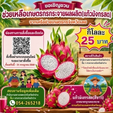 ขอเชิญชวนช่วยเหลือเกษตรกรกระจายผลผลิต(แก้วมังกรสด)