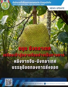 ขนุนบังกลาเทศเตรียมเข้าสู่ตลาดจีนอย่างเป็นทางการ