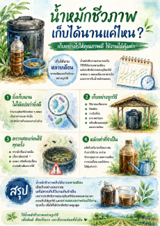น้ำหมักชีวภาพเก็บได้นานแค่ไหน?