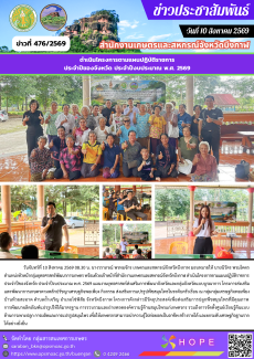 ดำเนินโครงการตามแผนปฏิบัติราชการประจำปีของจังหวัด
