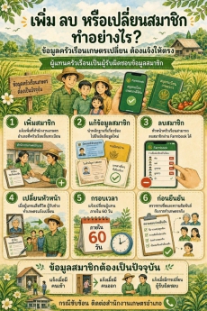 เพิ่มถอนหรือเปลี่ยนหัวหน้าครัวเรือนเกษตรกร