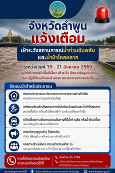 จังหวัดลำพูน​ประกาศแจ้งเตือน