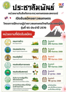 รับสมัครเยาวชนเกษตร