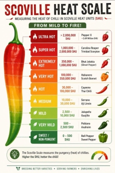 มาตรวัดสกอฟิลด์(ScovilleHeatScale)เป็นเกณฑ์สำหรับวัดระดับความเผ็ด