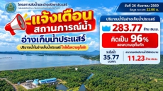 แจ้งเตือน สถานการณ์อ่างเก็บน้ำประแสร์