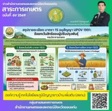มาตรการ15อนุสัญญาUPOV1991ข้อยกเว้นสิทธิของผู้ปรับปรุงพันธุ์