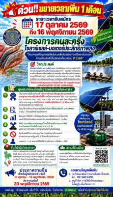 โครงการคนละครึ่งโซลาร์เซลล์มอเตอร์ประสิทธิภาพสูง