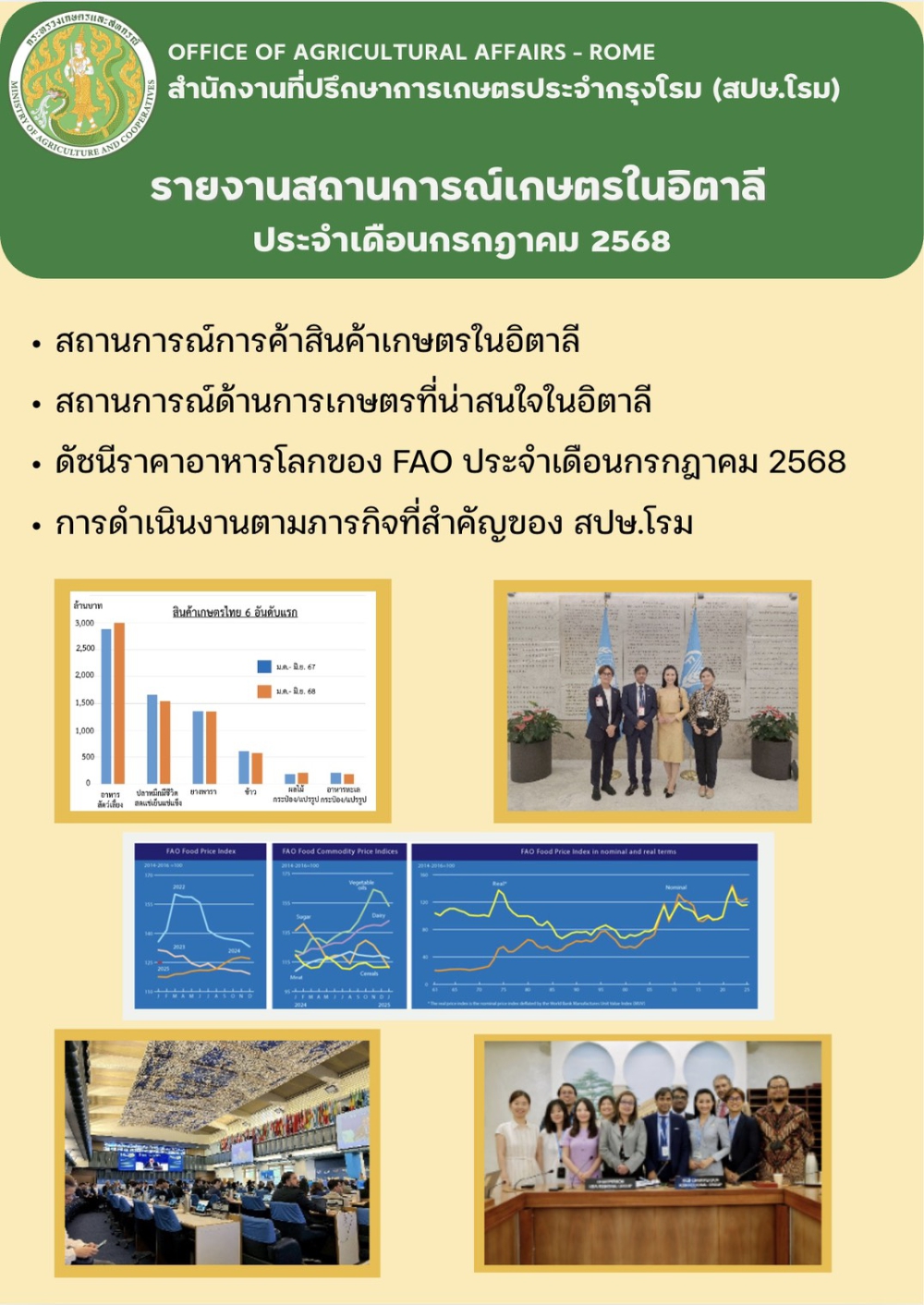 รายงานสถานการณ์การค้าสินค้าเกษตร