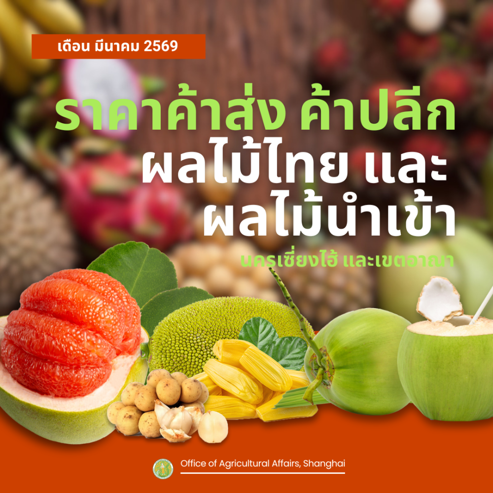 ข้อมูลราคาค้าส่ง-ค้าปลีกผลไม้ไทยและผลไม้นำเข้าของประเทศจีน