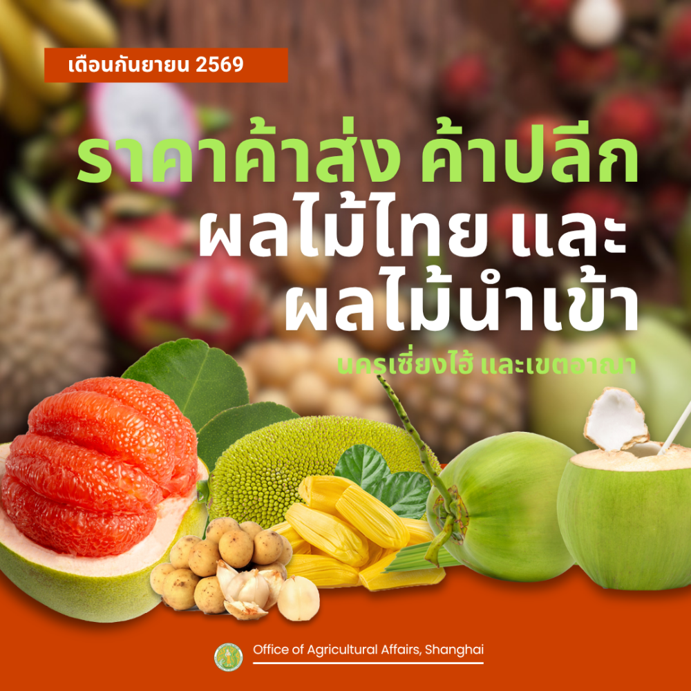 ข้อมูลราคาค้าส่ง-ค้าปลีกผลไม้ไทยและผลไม้นำเข้าของประเทศจีน