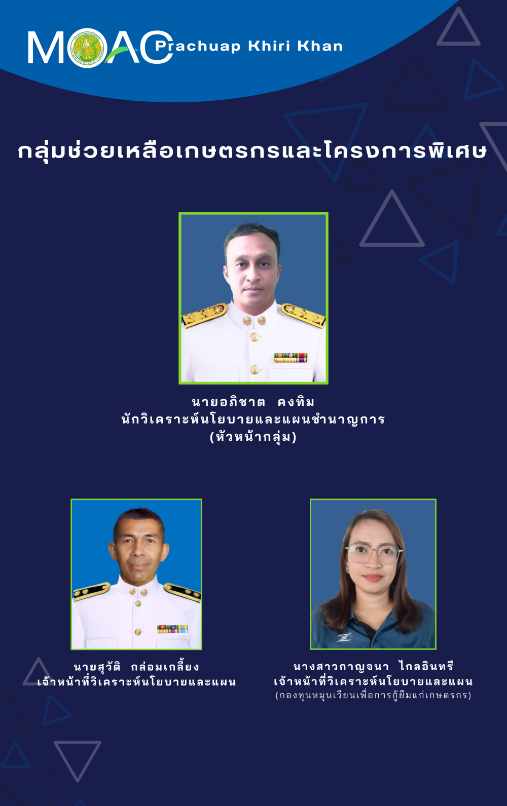 เจ้าหน้าที่กลุ่มช่วยเหลือเกษตรกรฯ