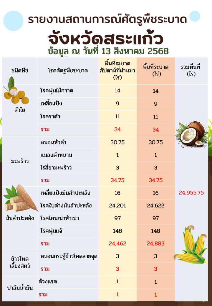 รายงานสถานการณ์ศัตรูพืชระบาด
