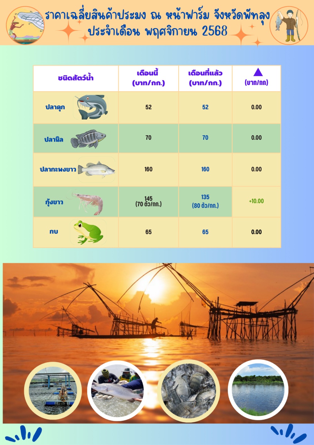 ราคาสินค้าประมง ประจำเดือน พฤศจิกายน 2568