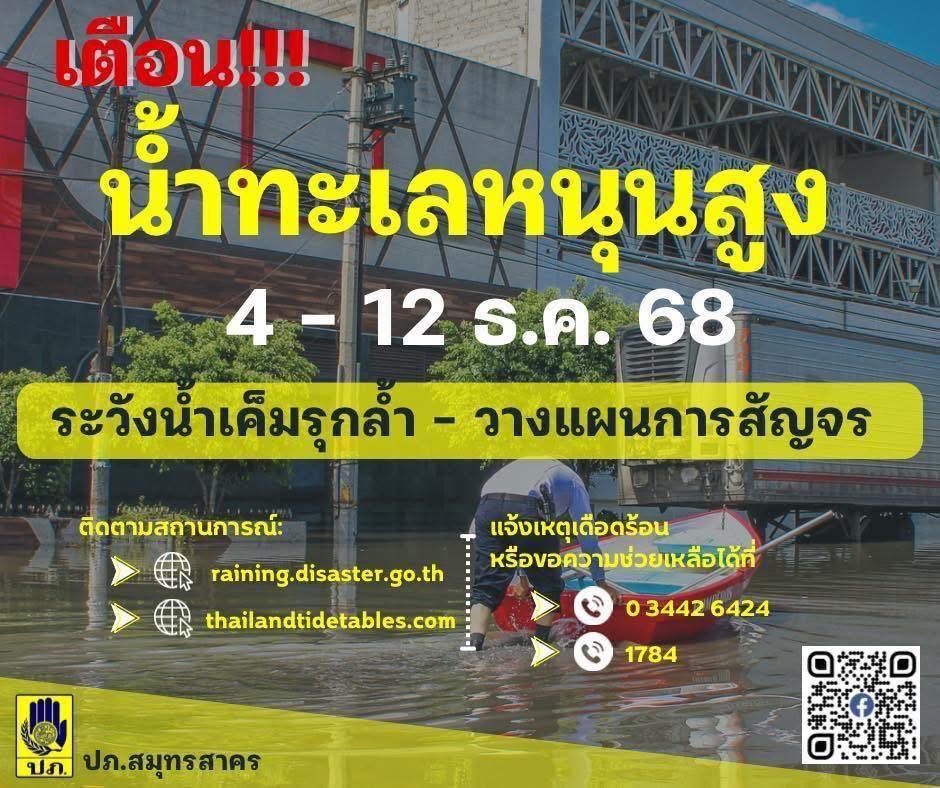 แจ้งเตือน วันนี้ยังมีน้ำทะเลหนุนสูง