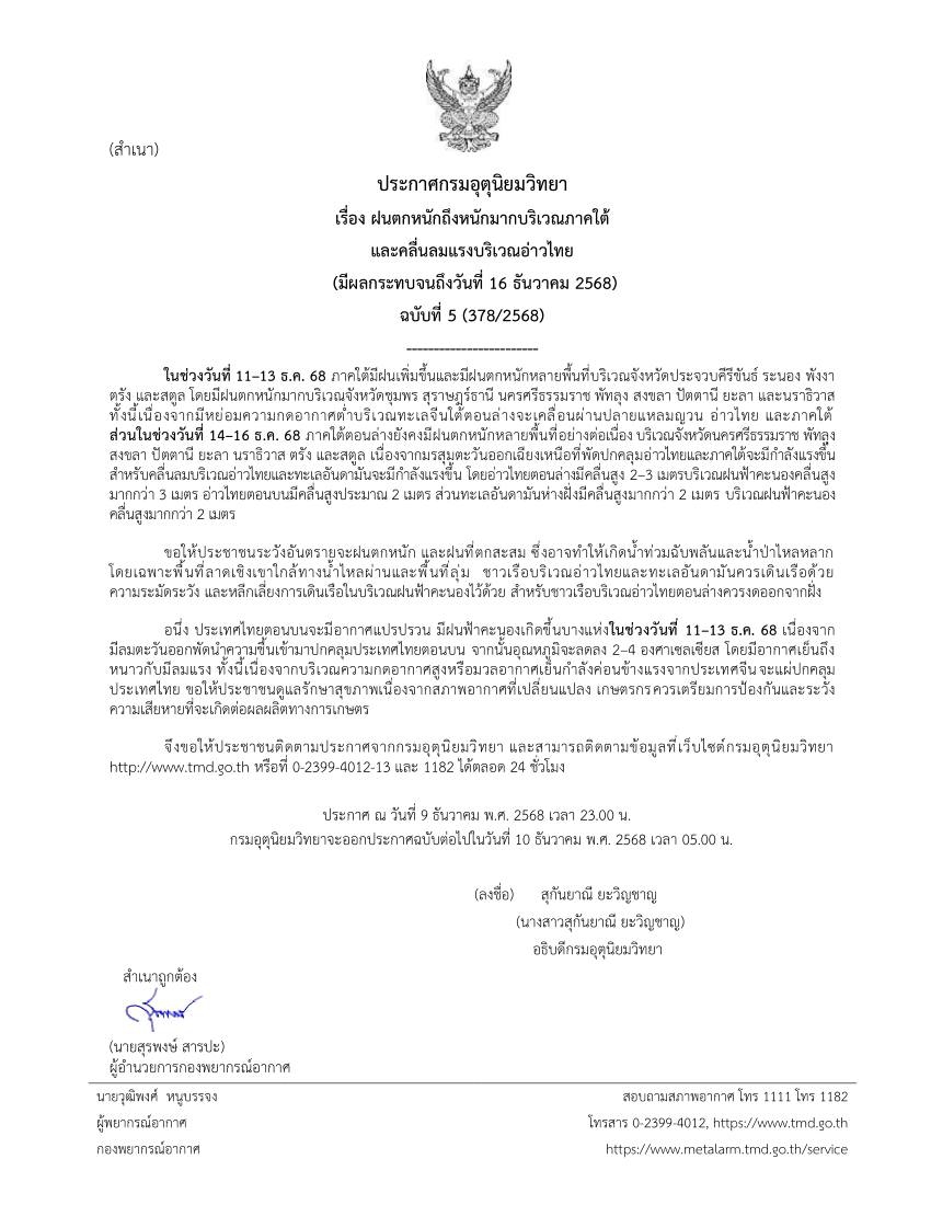 ประกาศกรมอุตุนิยมวิทยา