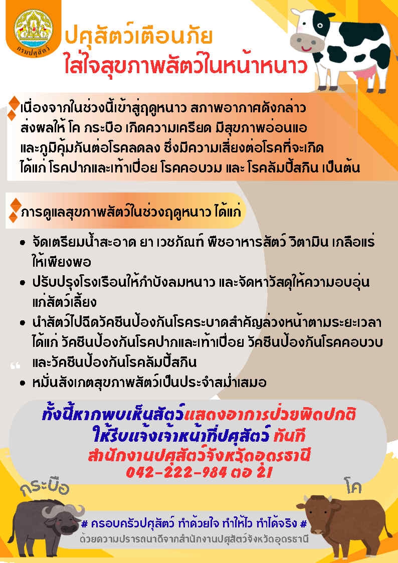 ที่มา : สำนักงานปศุสัตว์จังหวัดอุดรธานี