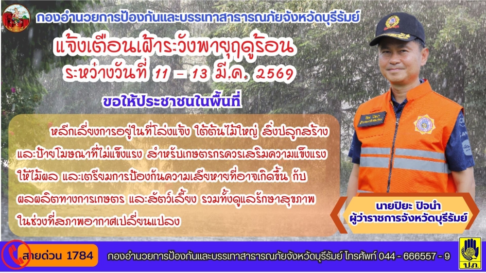 แจ้งเตอนเฝ้าระวังพายุฤดูร้อน