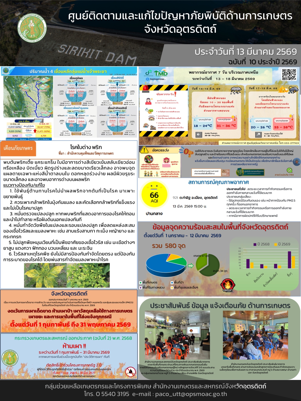ศูนย์ติดตามและแก้ไขปัญหาภัยพิบัติด้านการเกษตรจังหวัดอุตรดิตถ์