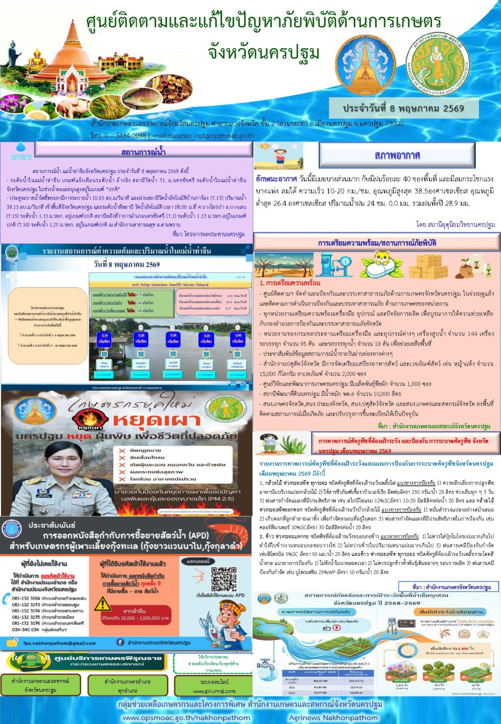 รายงานศูนย์ติดตามและแก้ไขปัญหาภัยพิบัติด้านการเกษตรจังหวัด