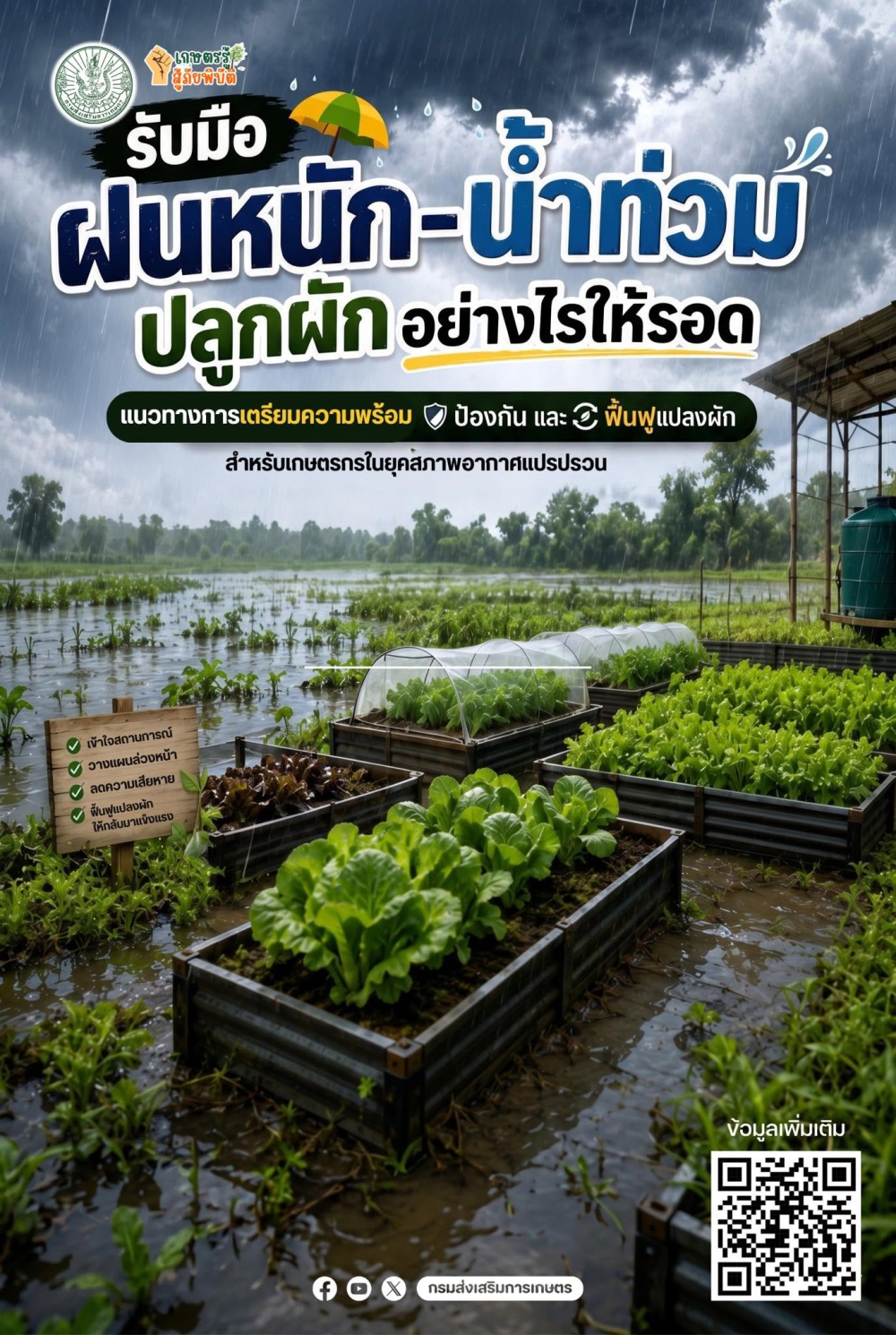 ฝนหนัก-น้ำท่วม ปลูกผักอย่างไรให้รอด