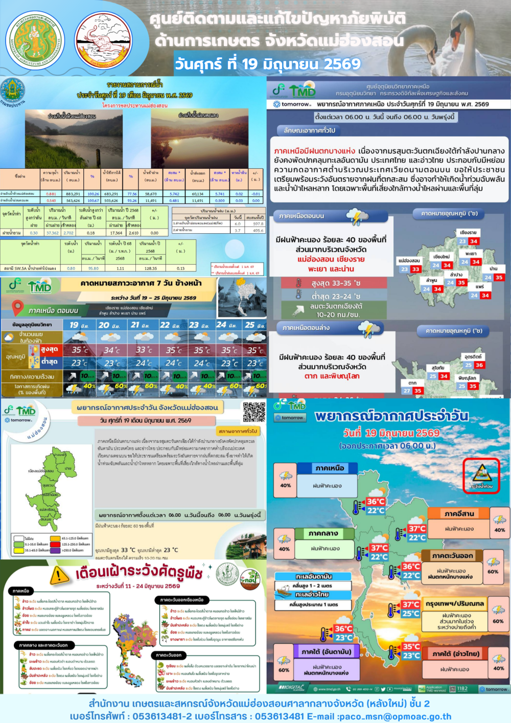 ศูนย์ติดตามและแก้ไขปัญหาภัยพิบัติด้านการเกษตรจังหวัดแม่ฮ่องสอน