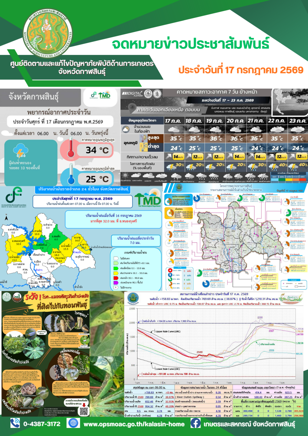 ข่าวศูนย์ติดตามและแก้ไขปัญหาภัยพิบัติด้านการเกษตร