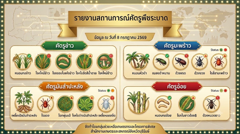 รายงานสถานการณ์ ศัตรูพืชระบาด