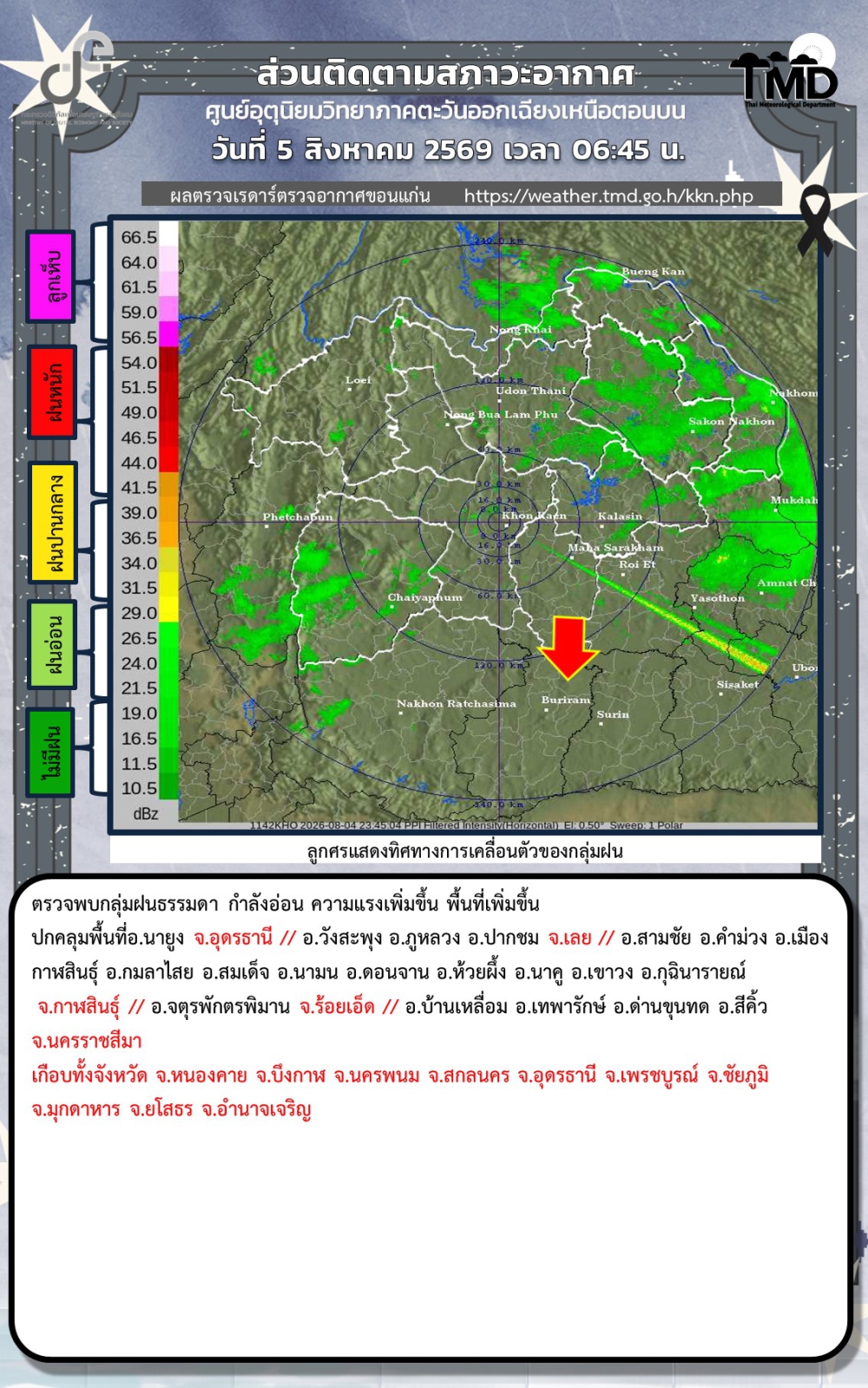 สถาวะอากาศ 5 สิงหาคม 2569