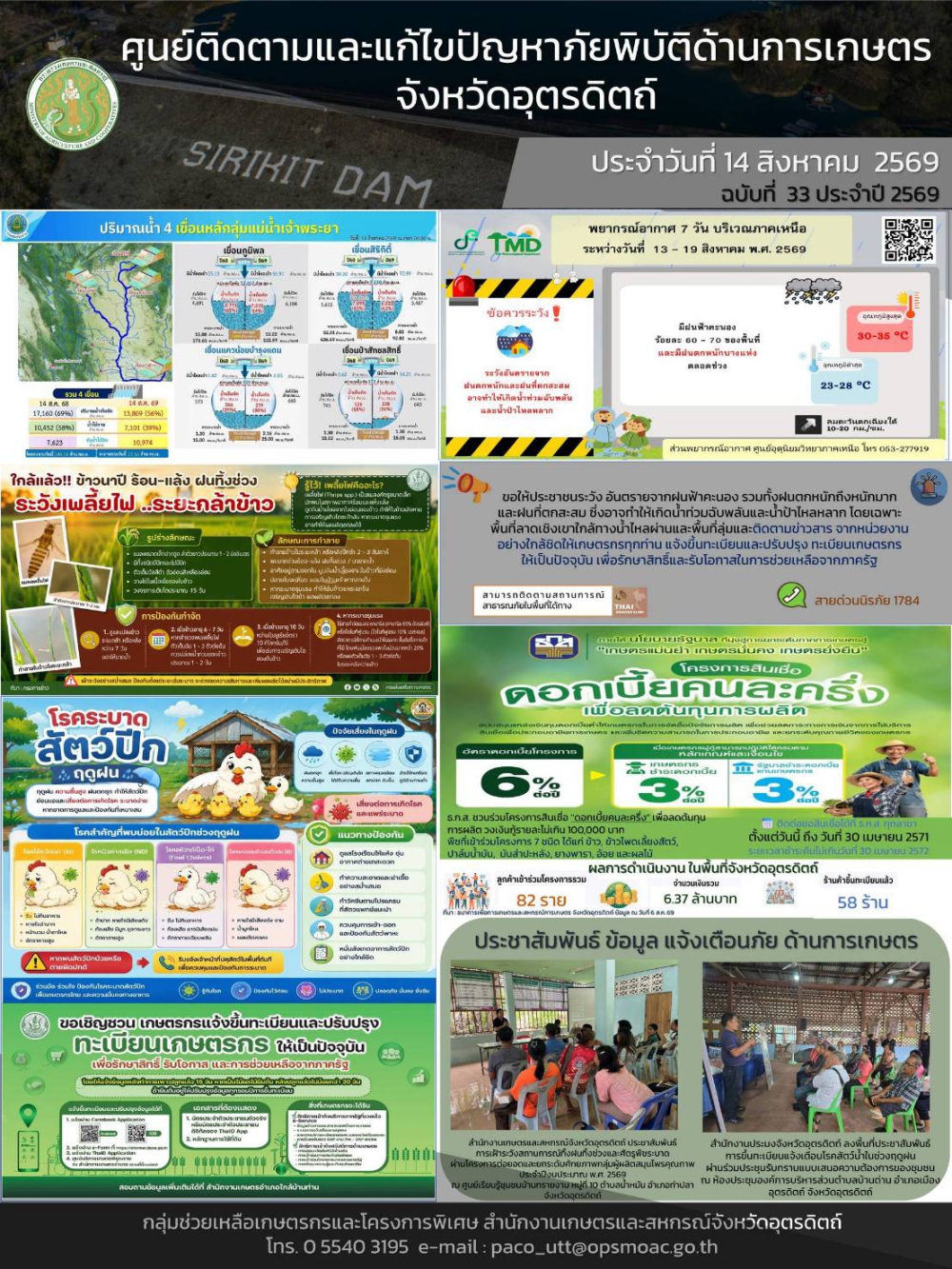 ศูนย์ติดตามและแก้ไขปัญหาภัยพิบัติด้านการเกษตรจังหวัดอุตรดิตถ์