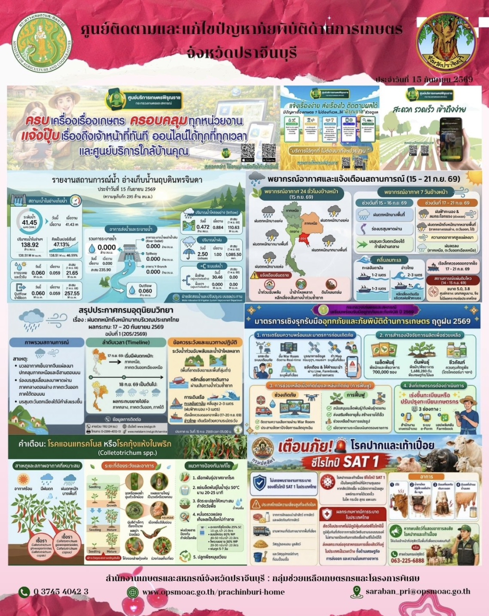 ศูนย์ติดตามและแก้ไขปัญหาภัยพิบัติด้านการเกษตรจังหวัดปราจีนบุรี