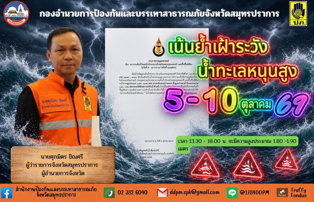 ขอให้เฝ้าระวังน้ำทะเลหนุนสูง